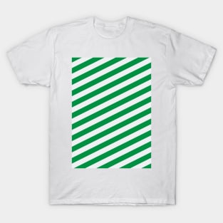 Rapid Vienna Green and White Angled Stripes T-Shirt